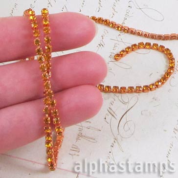 3mm Rhinestone Chain - Gold