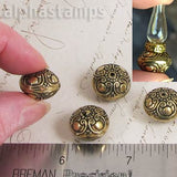 Antique Gold Scroll Design Saucer Beads