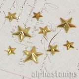 Flat-Back Gold Star Studs - Mixed Size Set