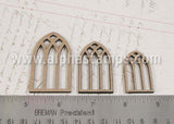 Set of 6 Gothic Windows with 3 Panes