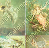 Green Fairies Collage Sheet