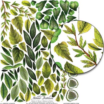 Green Leaves Collage Sheet