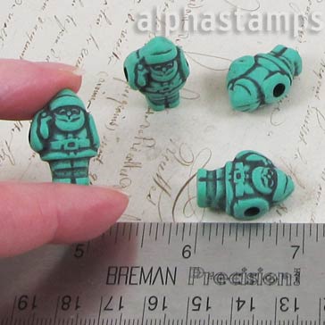 24mm Retro Green Santa Claus Beads