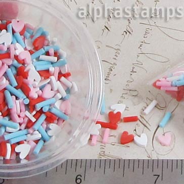 Polymer Clay Valentine Hearts Slice Mix*