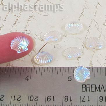 Iridescent Resin Scallop Shells