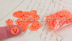 Large Orange Jack-o-Lantern Polymer Clay Slices*