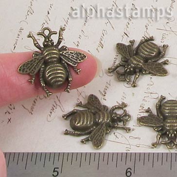 Large Bronze Bee Charm