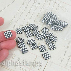 Black & White Checkerboard Large Polymer Clay Slices