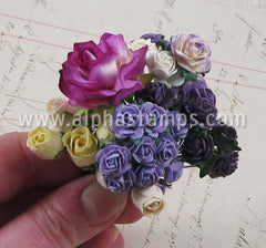 Tiny Paper Roses - Plum