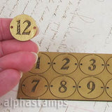 Faux Metal Round Number Plates 1 to 12