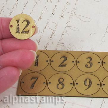 Faux Metal Round Number Plates 1 to 12