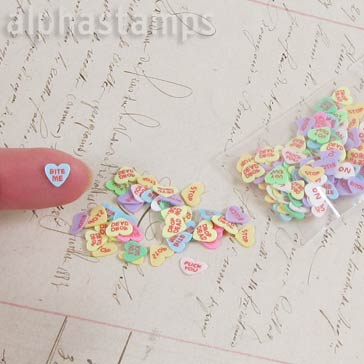 Mean Conversation Hearts Polymer Clay Slice Mix