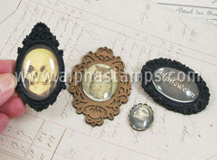 Fancy Victorian 40x30mm Black Cameo Setting