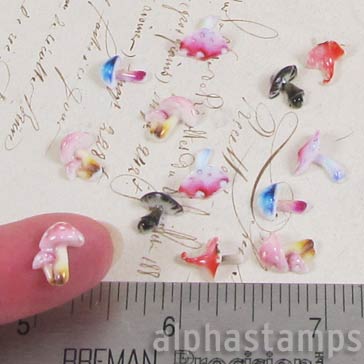 Mini Resin Mushrooms