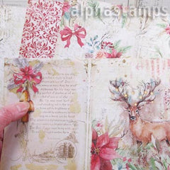 Nostalgic Christmas Background Papers Set