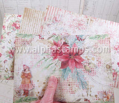 Nostalgic Christmas Background Papers Set