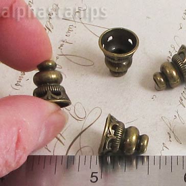 Chubby Bronze Cone Bead Caps