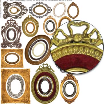 Oval Cameo & Mirror Frames Collage Sheet