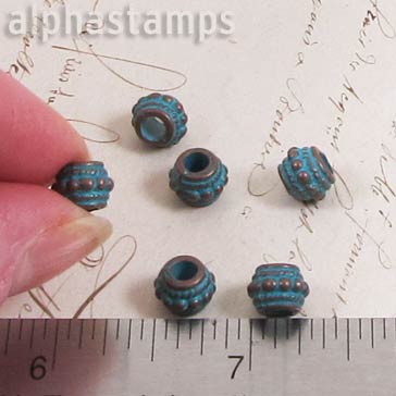 Fancy Patina Drum Spacer Beads