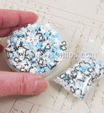 Blue Penguin Snowflake Polymer Clay Slice Mix