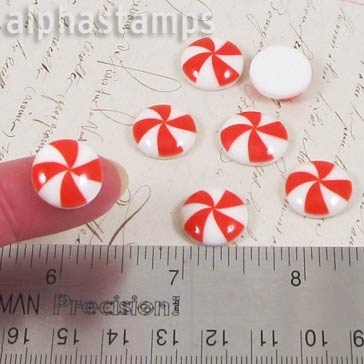 14mm Peppermint Cabochons