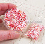 Pink Pearl Snowflake Polymer Clay Slice Mix