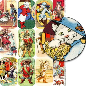 Puss in Boots Tin Covers Collage Sheet