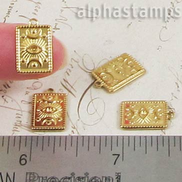Rectangular Eye & Moon Charm