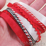 Black, Red & White Ribbon Set