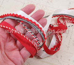 Black, Red & White Ribbon Set