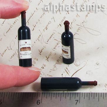 Tall Red Wine Bottle with Label