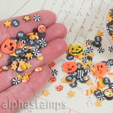 Black & Orange Halloween Polymer Clay Slice Mix