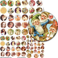 Round Pendants Collage Sheet