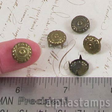 Fancy Round Embossed Metal Studs