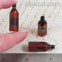 Square Sided Amber Resin Bottle