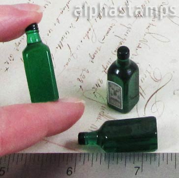 Tall Dark Green Resin Bottle