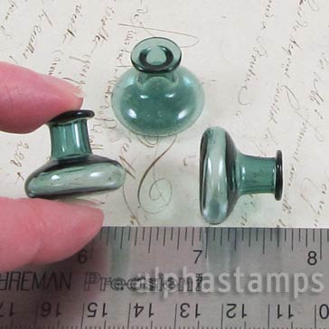 Petite Green Glass Bottle or Vase
