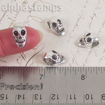 Silver Skull Spacer Bead *