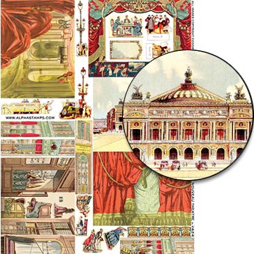 Small Nouveau Theatre Collage Sheet