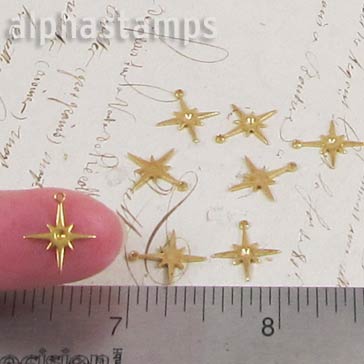 Small Brass Starburst Charms
