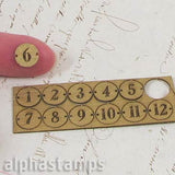 Tiny Faux Metal Round Number Plates 1 to 12
