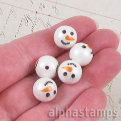 12mm Chunky Snowman Beads