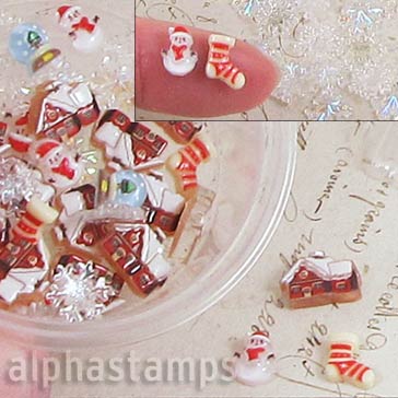Snowy Christmas Resin Cabochon Mix
