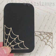 Set of Tan Cardstock Spider Web Corners *