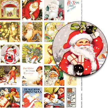 Square Santas Collage Sheet