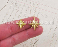 15mm Flat-Back Gold Starbursts