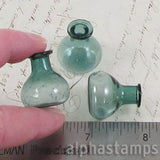 Green Glass Flask or Vase