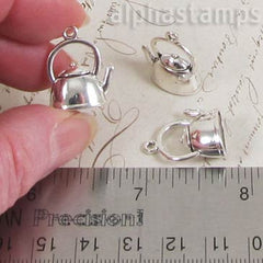 Silver Tea Kettle Charm