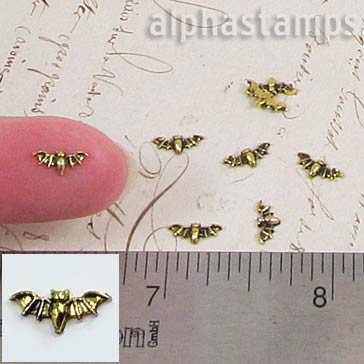 4x9mm Antique Gold Bats