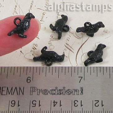 Tiny Black Raven Charm